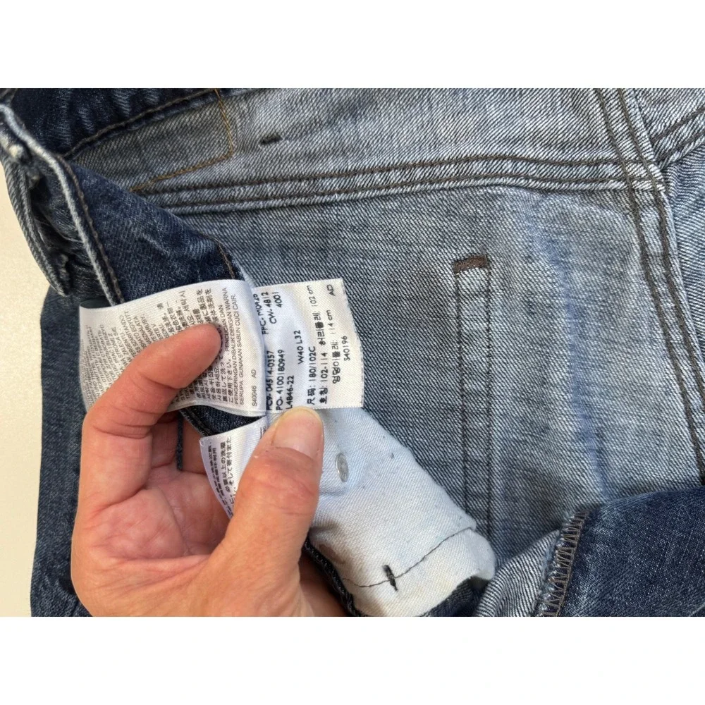 Levi's 514 Straight Fit 40x32 Jeans Men's Blue Denim Rare Blank R Red Tab ®